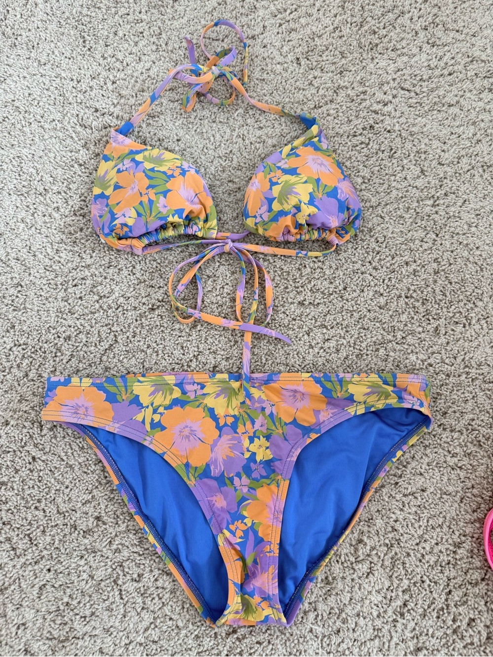 Billabong Purple & Orange Floral Two-Piece Bikini
